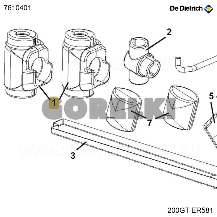 Изоляция циркуляционного насоса para rs De Dietrich 7610401 для газового котла