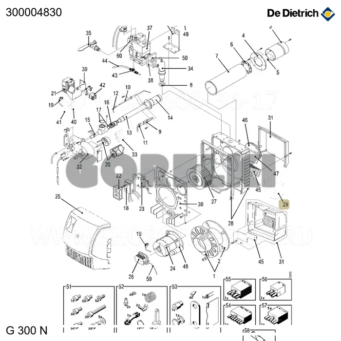 Изоляция корпуса P2 De Dietrich 300004830 для газового котла