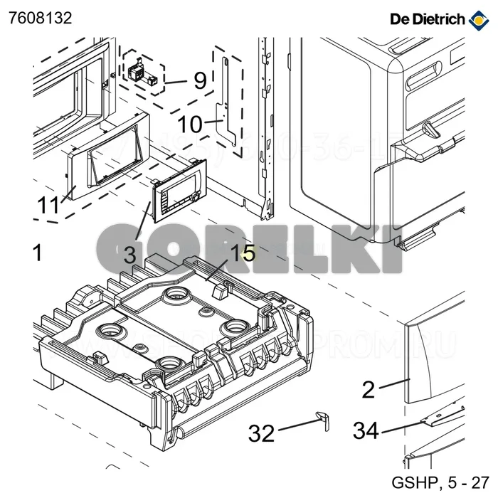 Изоляция нижняя ППЭ De Dietrich 7608132 для газового котла