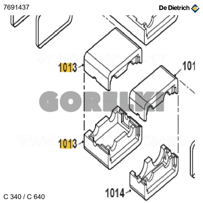 Изоляция обратки dn80 De Dietrich 7691437 для газового котла