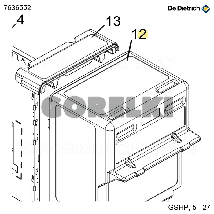 Изоляция передняя ppe в сборе pr De Dietrich 7636552 для газового котла