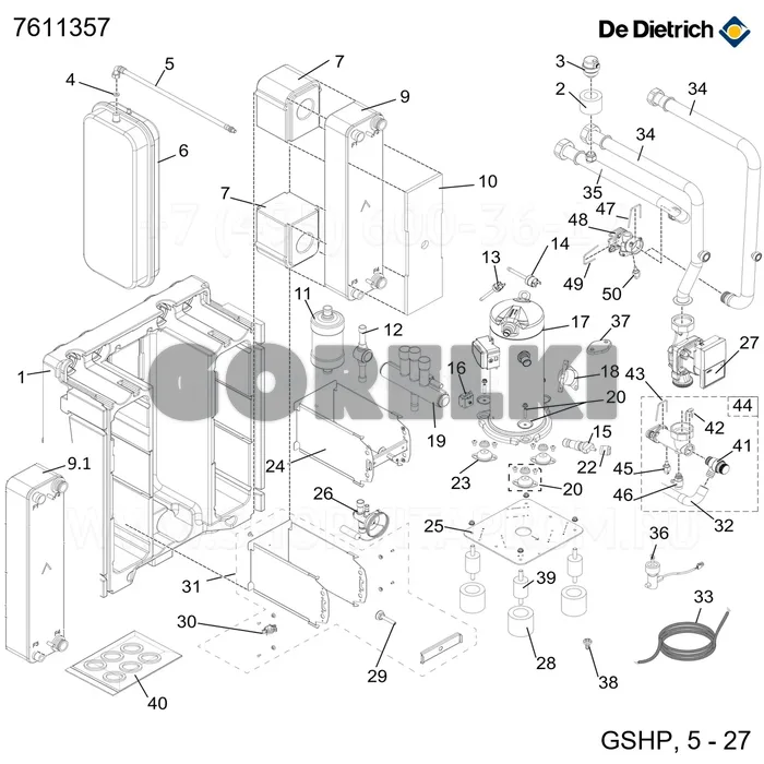 Изоляция теплообменника De Dietrich 7611357 для газового котла