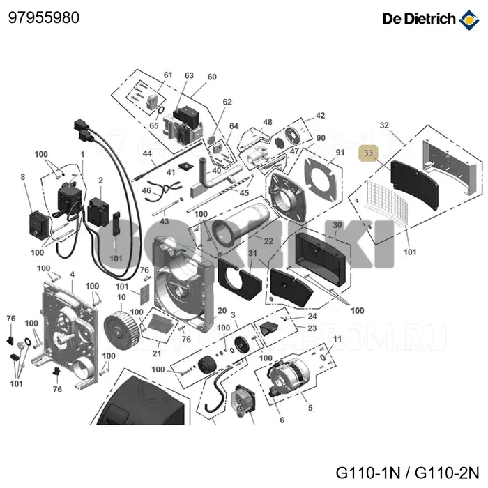 Изоляция воздушного короба De Dietrich 97955980 для газового котла