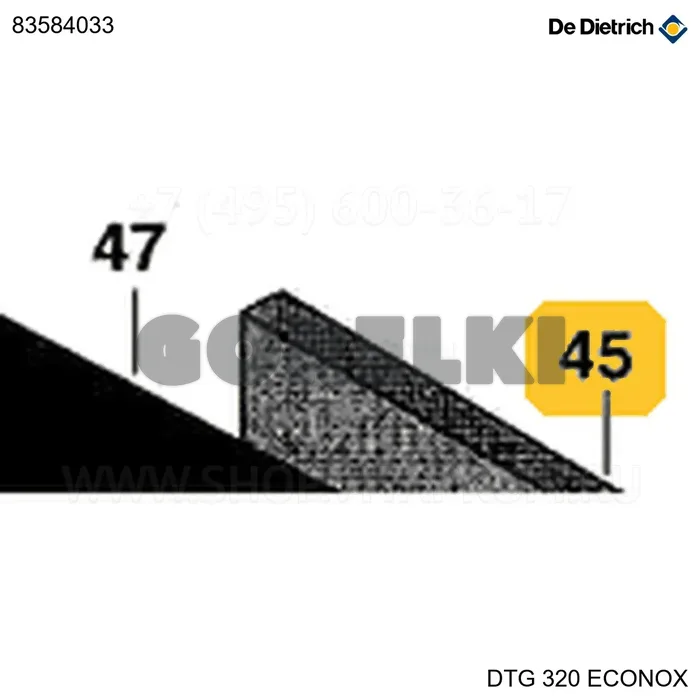 Изолятор боковой правый корпуса 7-12 De Dietrich 83584033 для газового котла