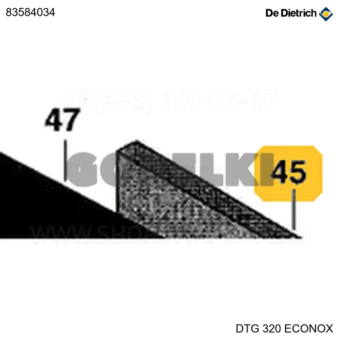Изолятор боковой правый корпуса 14-20 De Dietrich 83584034 для газового котла