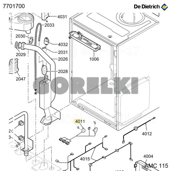 Кабель 230В 115кВт De Dietrich 7701700 для газового котла
