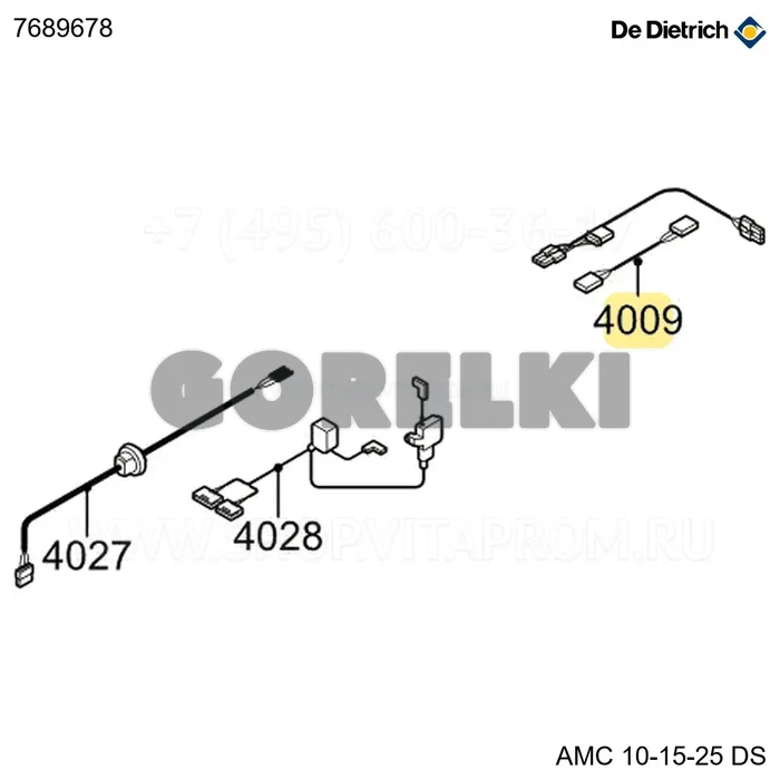 Кабель циркуляционного насоса 230v De Dietrich 7689678 для газового котла