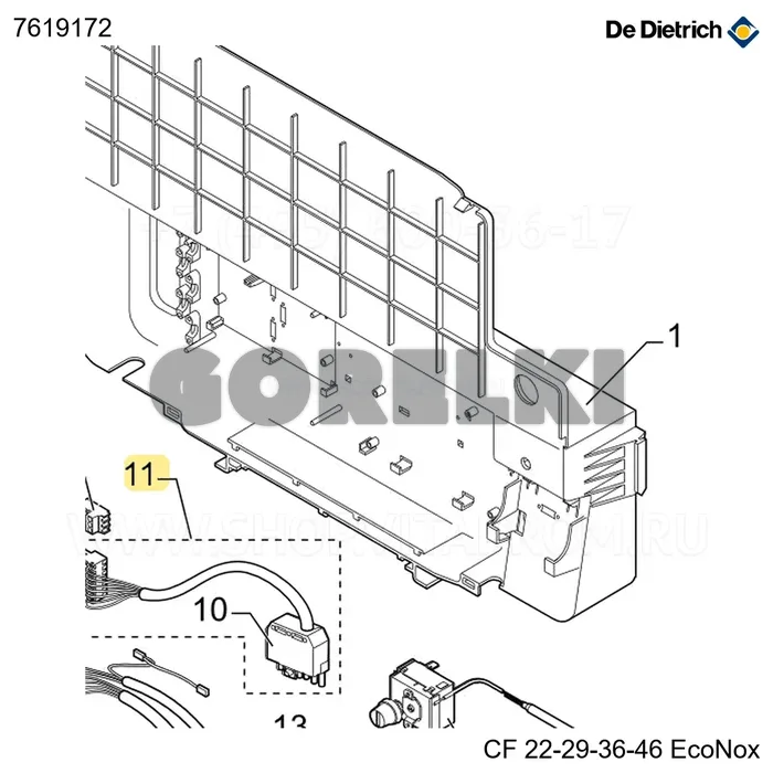 Кабель горелки ecoil nb De Dietrich 7619172 для газового котла