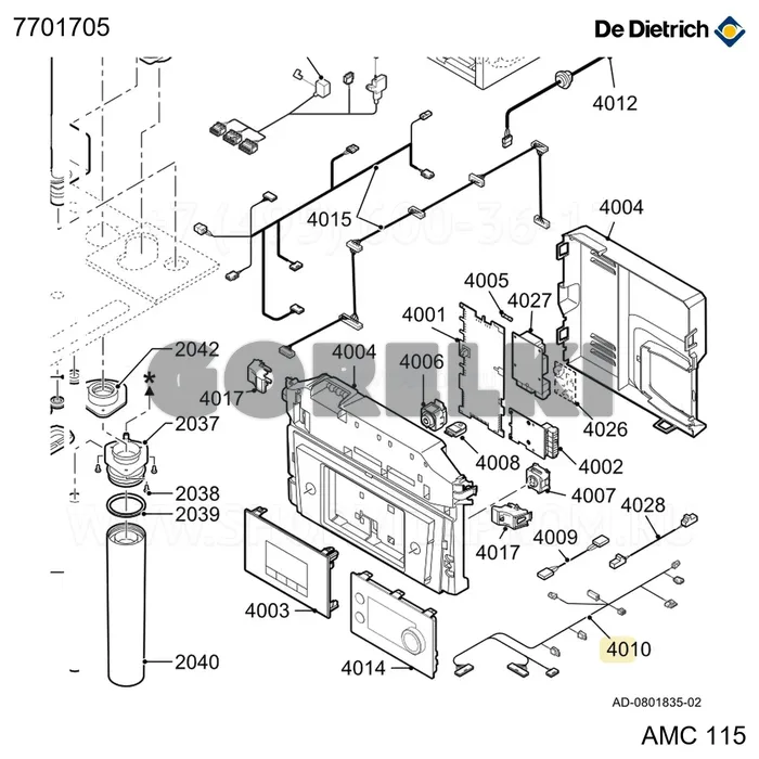 Кабель harness elv De Dietrich 7701705 для газового котла