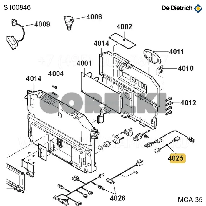 Кабель насоса De Dietrich S100846 для газового котла