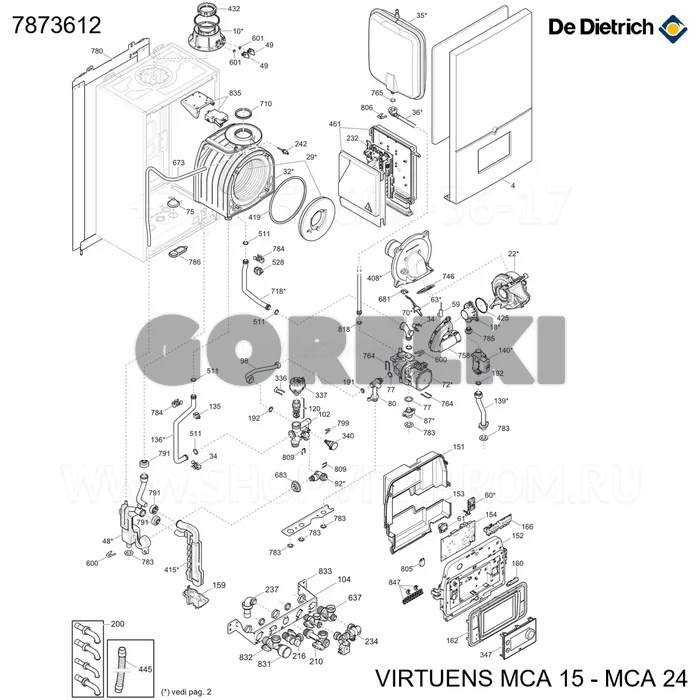 Кабель платы управления De Dietrich 7873612 для газового котла