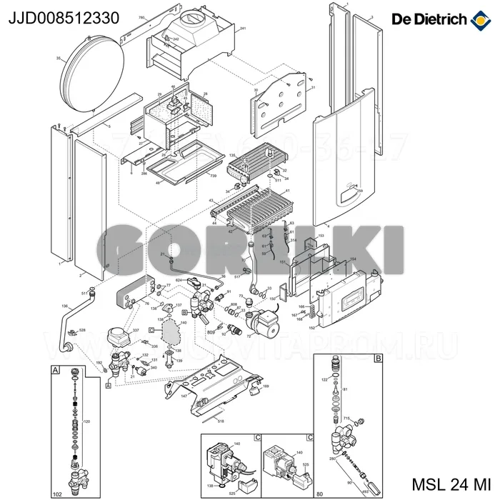 Кабель сети Luna3 Atm De Dietrich JJJ008512330 для газового котла
