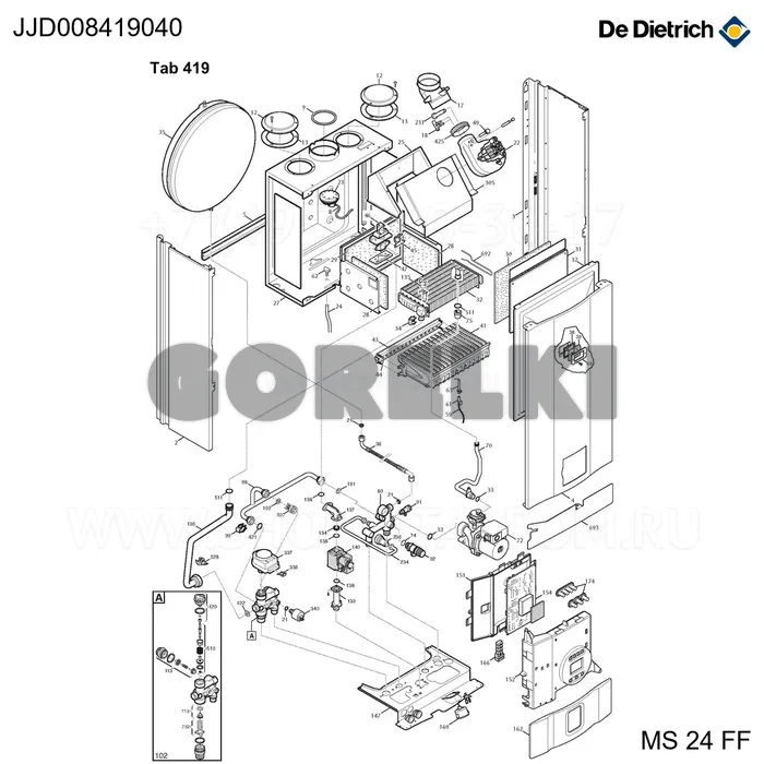 Кабель заземления Hon De Dietrich JJJ008419040 для газового котла