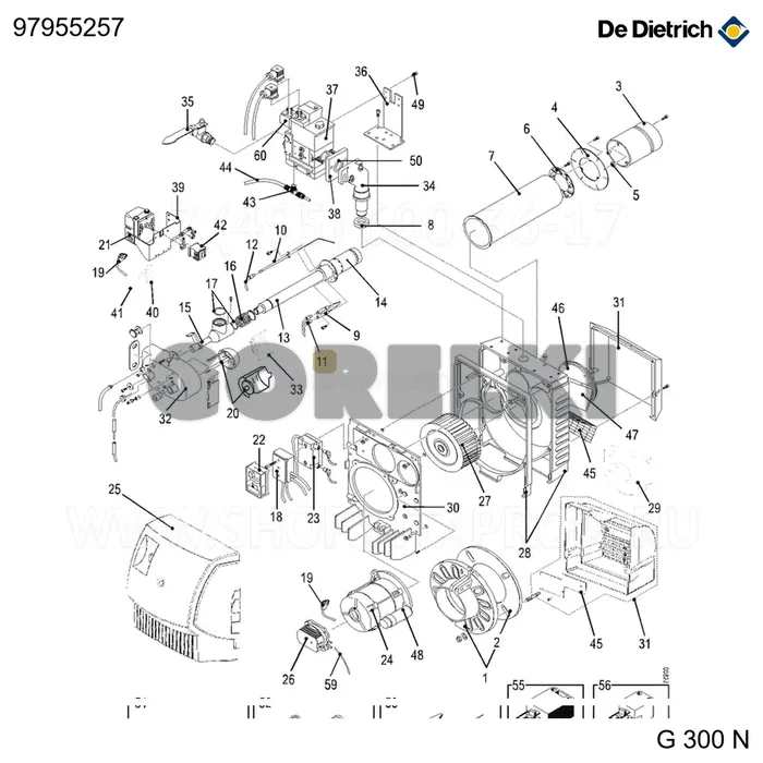Кабель зажигания дл. 490 мм (2 шт/уп) De Dietrich 97955257 для газового котла