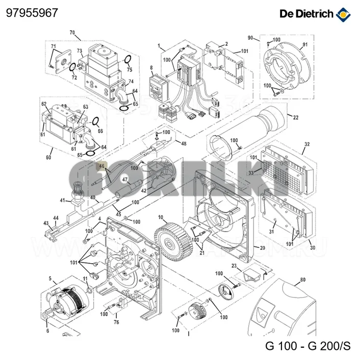 Кабели розжига и ионизации De Dietrich 97955967 для газового котла