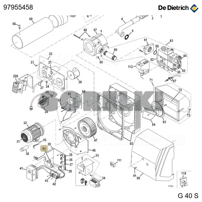 Кабельный ввод De Dietrich 97955458 для газового котла
