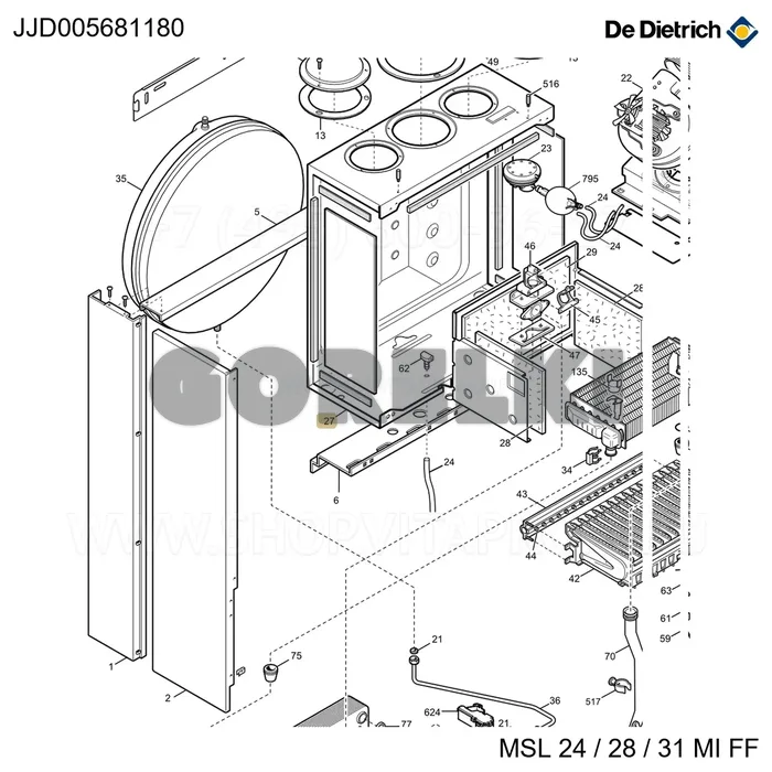 Камера герметичная De Dietrich JJJ005680950 для газового котла