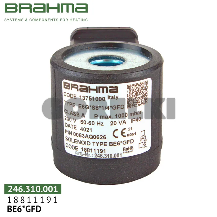 Катушка Brahma BE6*GFD для клапана 18811191
