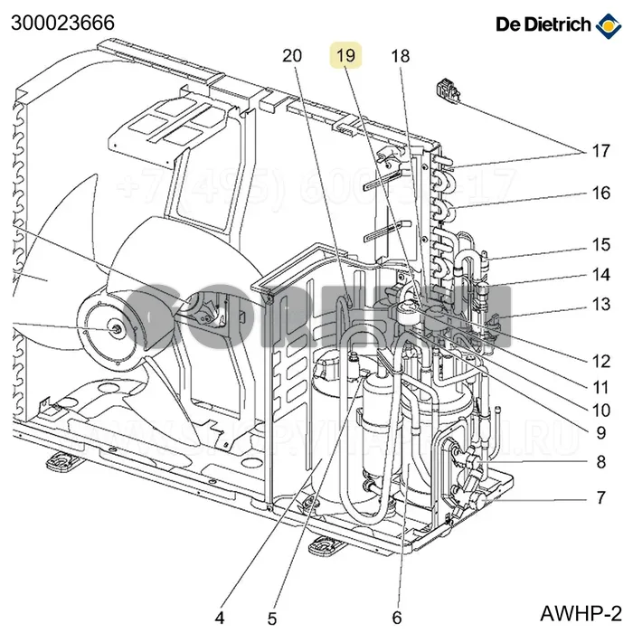 Катушка электромагнитного клапана AWHP 6 MR De Dietrich 300023666 для газового котла