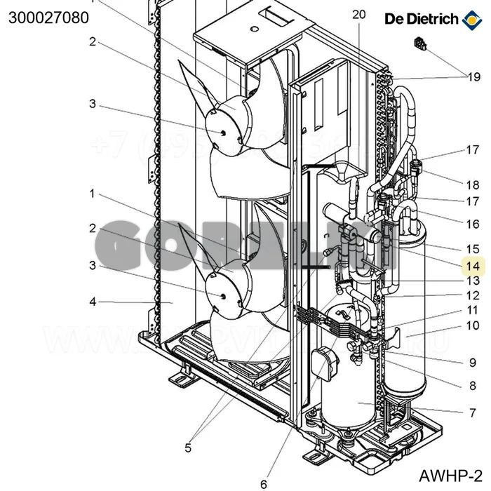 Катушка электромагнитного клапана awhp 22-27 tr De Dietrich 300027080 для газового котла