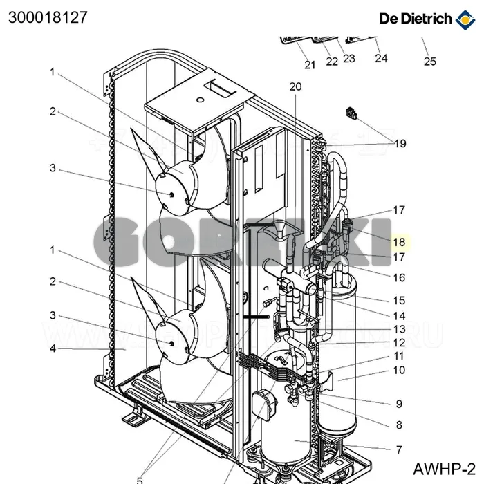Катушка электромагнитного клапана расширительного awhp 11 a 27mr-tr De Dietrich 300018127 для газового котла