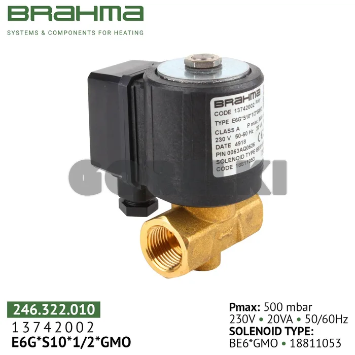 Клапан Brahma E6G*S10*1/2*GMO 13742002