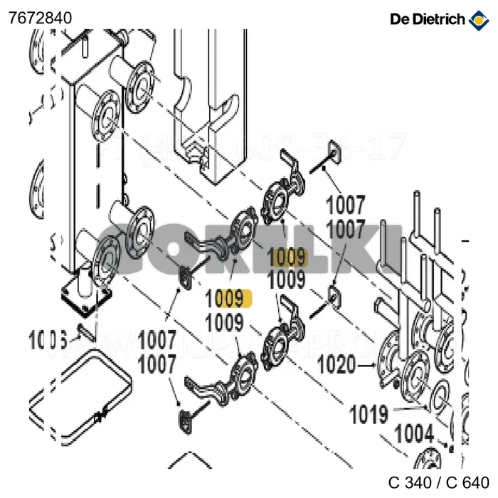 Клапан D80 De Dietrich 7672840 для газового котла