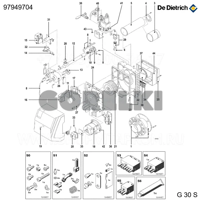 Клапан газовый mb-zrdle 407 b01s20 De Dietrich 97949704 для газового котла