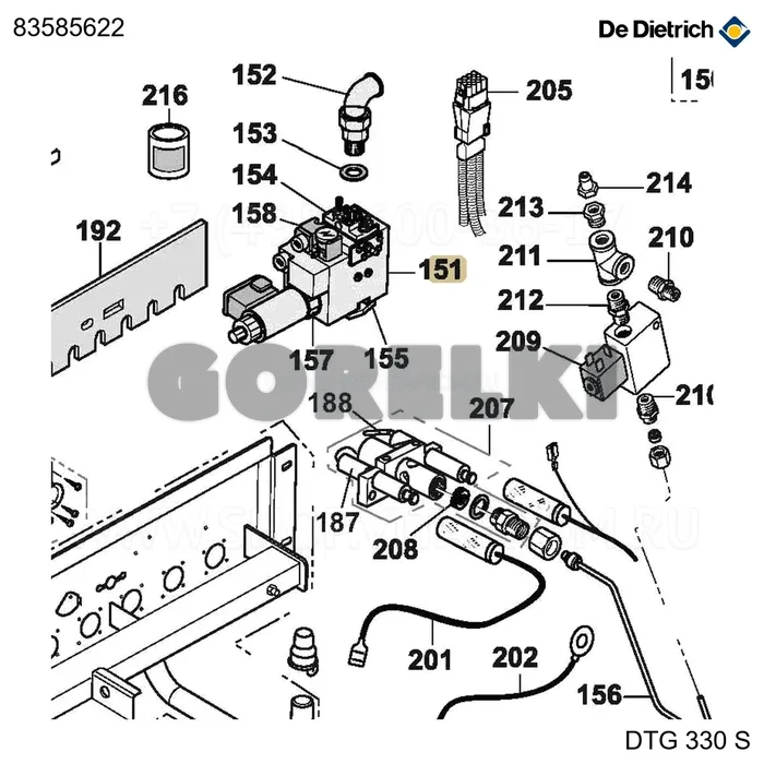 Клапан mb-zrdle 410bo1 De Dietrich 83585622 для газового котла