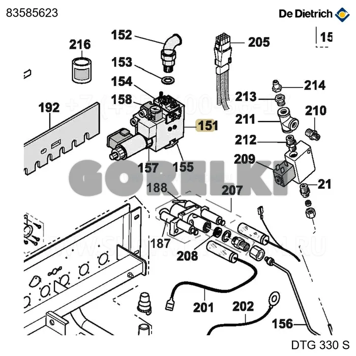 Клапан mb-zrdle 412bo1 De Dietrich 83585623 для газового котла