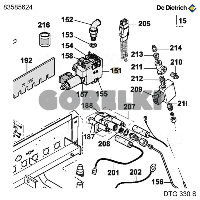 Клапан mb-zrdle 415bo1 De Dietrich 83585624 для газового котла