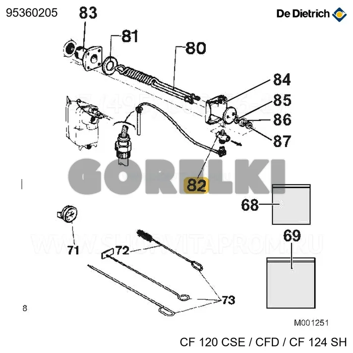 Клапан предохранительный hs 3065-5 De Dietrich 95360205 для газового котла