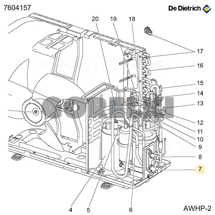 Клапан запорный 1/2 AWHP4 De Dietrich 7604157 для газового котла