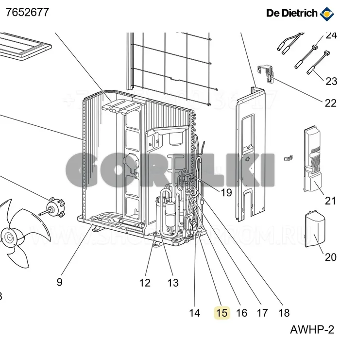 Клапан запорный d6,35 De Dietrich 7652677 для газового котла