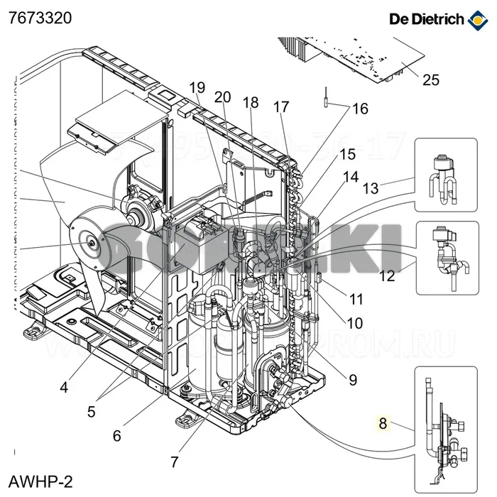 Клапаны запорные полные 1/4f-1/2f De Dietrich 7673320 для газового котла