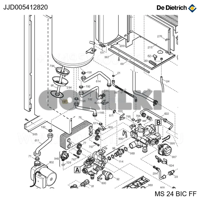 Кольцо OR 85,09X5,34 EPDM De Dietrich JJJ005412820 для газового котла