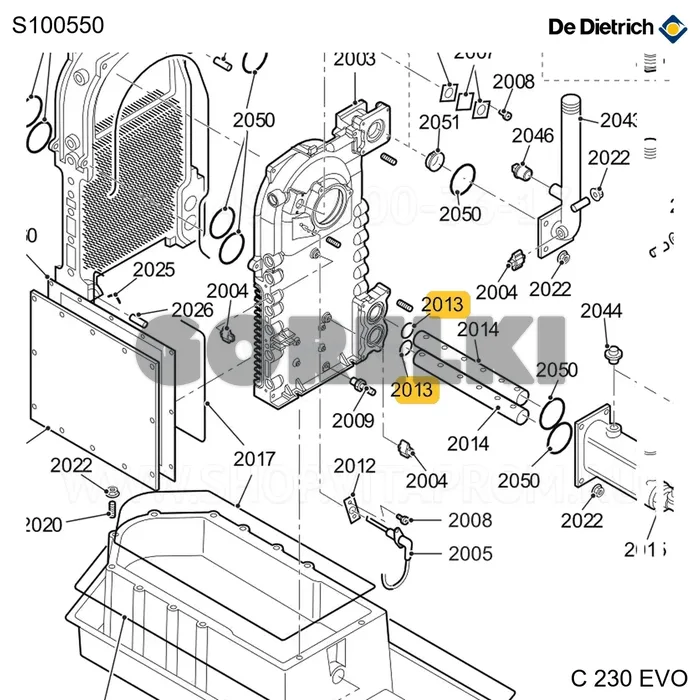 Кольцо уплотнительное 37,69x3,53 (10 шт/уп) De Dietrich S100550 для газового котла
