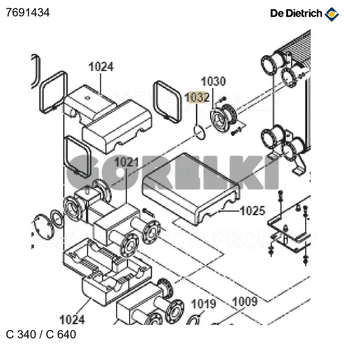 Кольцо уплотнительное dn100 De Dietrich 7691434 для газового котла