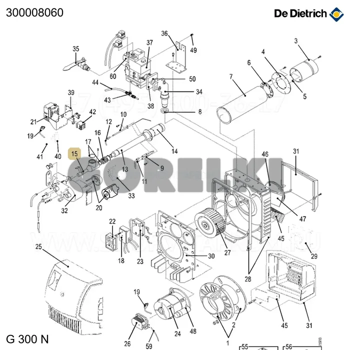 Колено газовой линии G303-5N De Dietrich 300008060 для газового котла