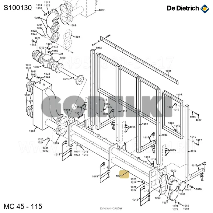 Коллектор основной 100-3 De Dietrich S100130 для газового котла