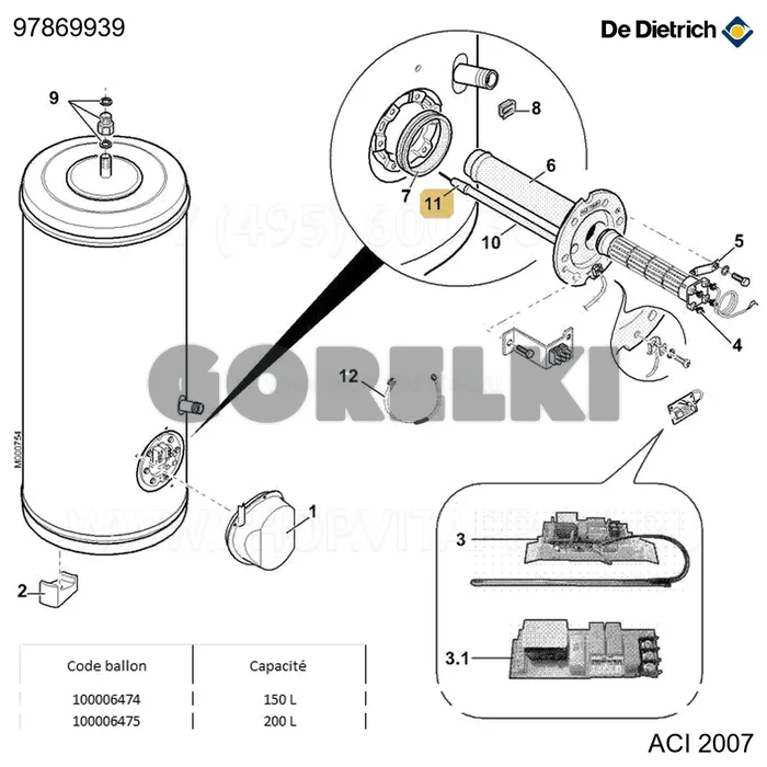 Колпачок ACI De Dietrich 97869939 для газового котла