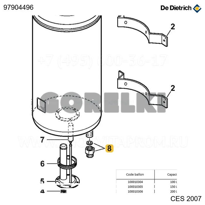 Комплект диэлектрических муфт биметалл 3/4" De Dietrich 97904496 для газового котла