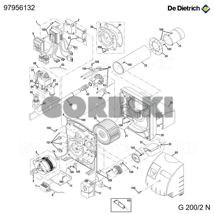 Комплект для электрической сети Бельгии De Dietrich 97956132 для газового котла