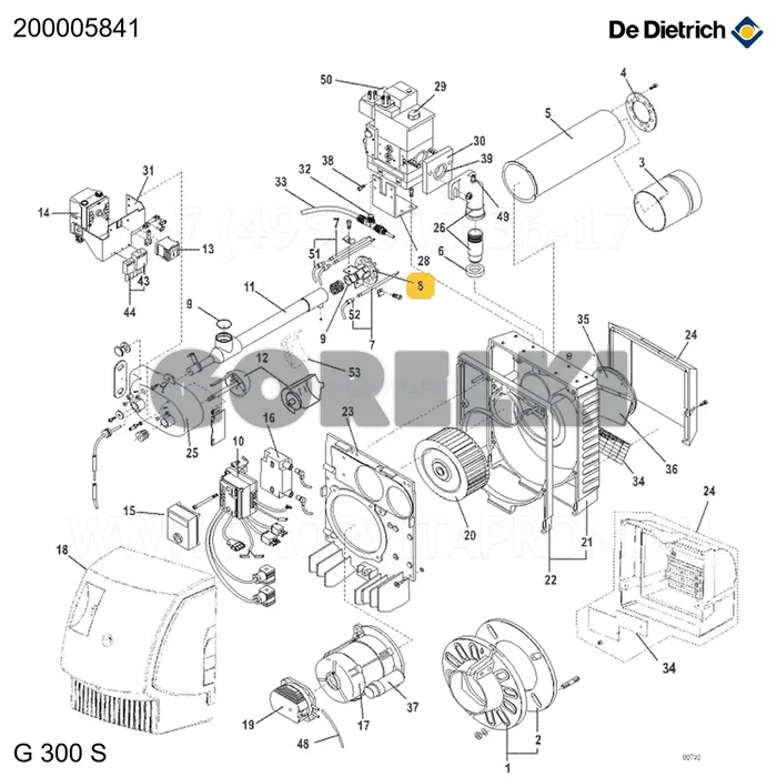Комплект для пропана p2-3 De Dietrich 200005841 для газового котла