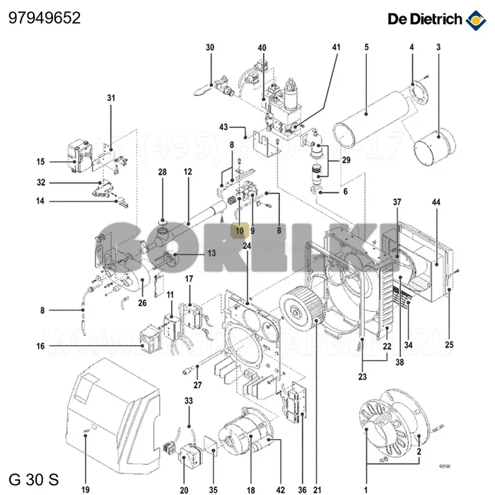 Комплект колец уплотнительных De Dietrich 97949652 для газового котла