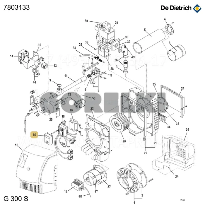 Комплект предохранительного блока с кабелем De Dietrich 7803133 для газового котла