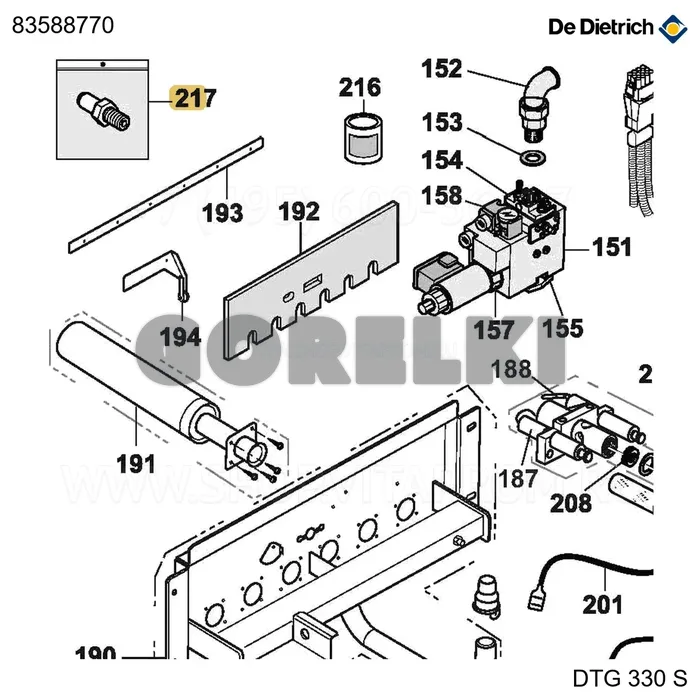 Комплект преобразования l 320s gd142 20 De Dietrich 83588770 для газового котла