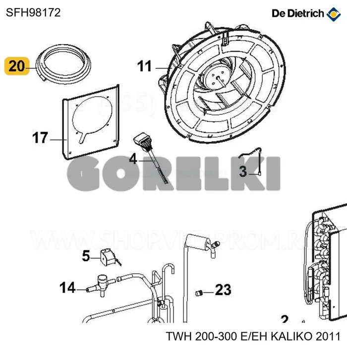 Комплект прокладок twh De Dietrich SFH98172 для газового котла