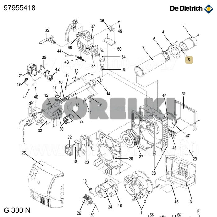 Комплект проставки De Dietrich 97955418 для газового котла