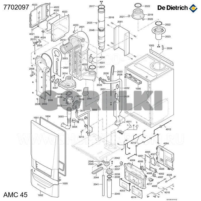 Комплект сервисный a 45кВт De Dietrich 7702097 для газового котла